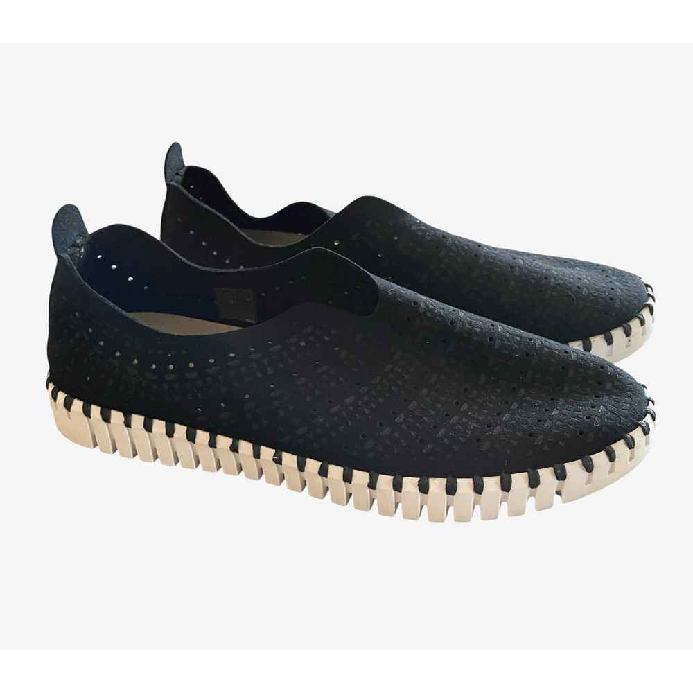 ILSE JACOBSEN HORNBAEK Size EU 40/US 9.5-10 Black Slip-On Comfort Flats Shoes